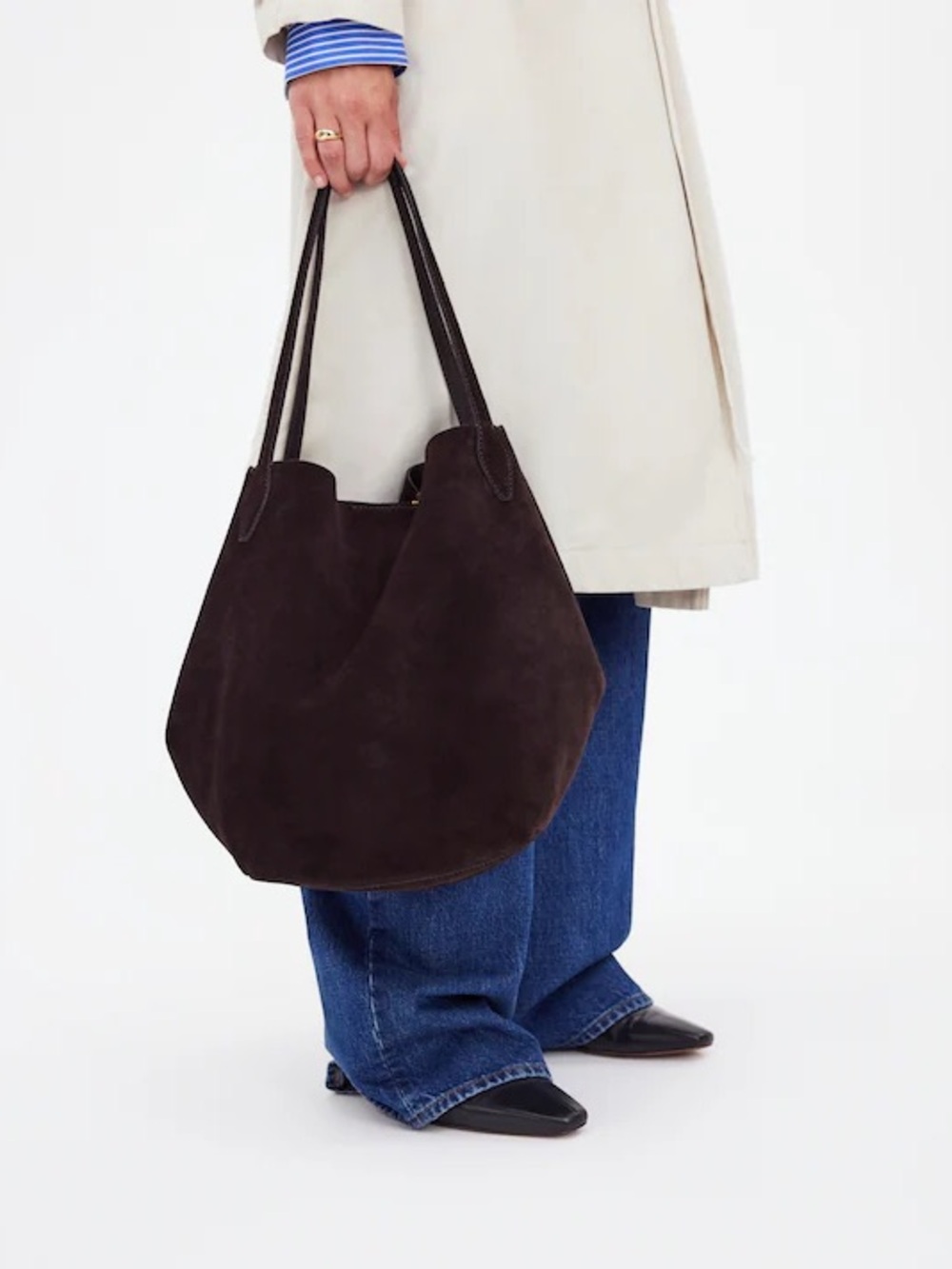 Madewell Dark Brown Suede Shopper Tote - Picture 7 of 8